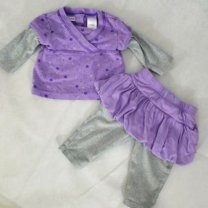 👶Purple/Gray Infant 2-Piece (3-6 months)